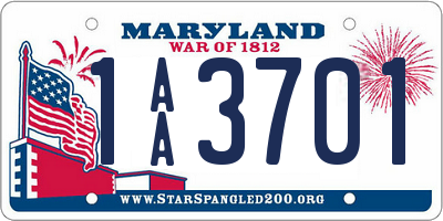 MD license plate 1AA3701