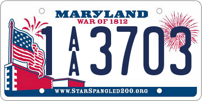 MD license plate 1AA3703