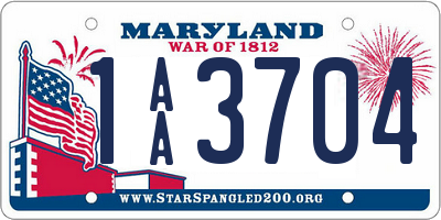 MD license plate 1AA3704