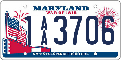 MD license plate 1AA3706