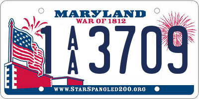 MD license plate 1AA3709