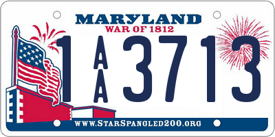 MD license plate 1AA3713