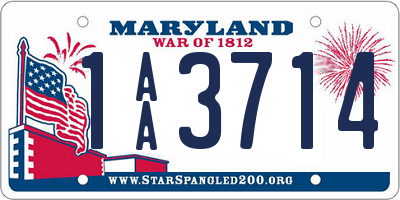 MD license plate 1AA3714