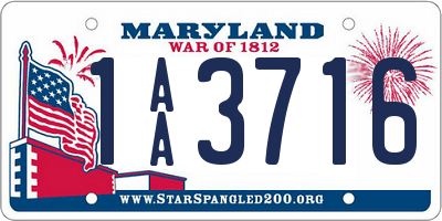 MD license plate 1AA3716