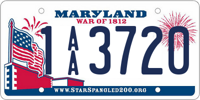 MD license plate 1AA3720