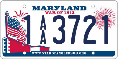 MD license plate 1AA3721