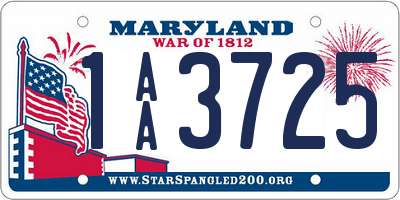 MD license plate 1AA3725