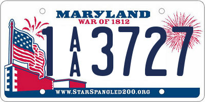 MD license plate 1AA3727