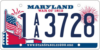 MD license plate 1AA3728