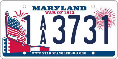 MD license plate 1AA3731