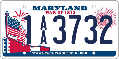 MD license plate 1AA3732