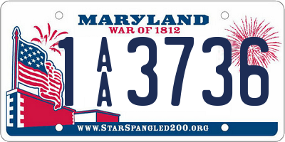 MD license plate 1AA3736