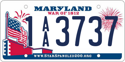 MD license plate 1AA3737