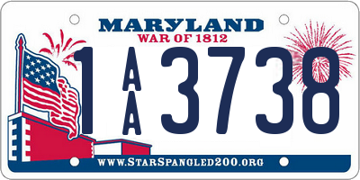 MD license plate 1AA3738