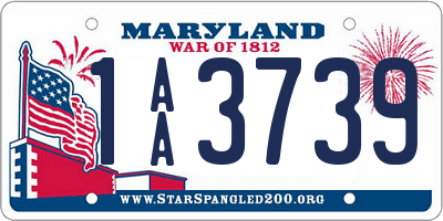 MD license plate 1AA3739