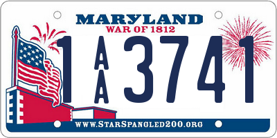 MD license plate 1AA3741