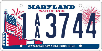 MD license plate 1AA3744