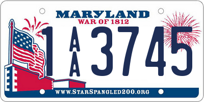 MD license plate 1AA3745