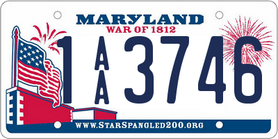 MD license plate 1AA3746