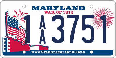 MD license plate 1AA3751
