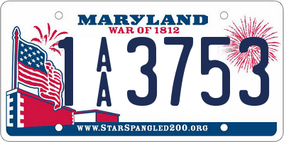 MD license plate 1AA3753