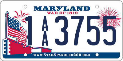 MD license plate 1AA3755