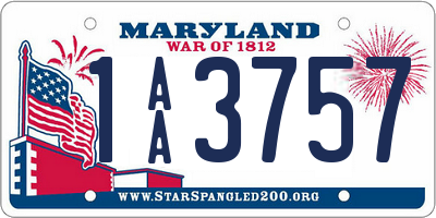 MD license plate 1AA3757