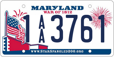 MD license plate 1AA3761