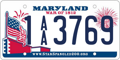 MD license plate 1AA3769