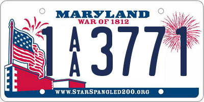 MD license plate 1AA3771