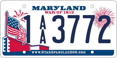 MD license plate 1AA3772