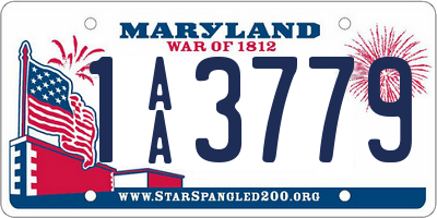 MD license plate 1AA3779