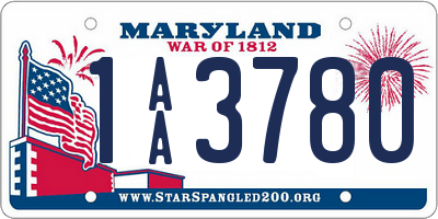 MD license plate 1AA3780