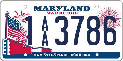 MD license plate 1AA3786