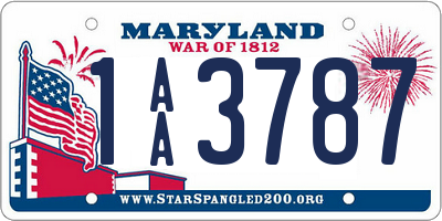 MD license plate 1AA3787