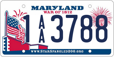 MD license plate 1AA3788