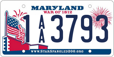 MD license plate 1AA3793