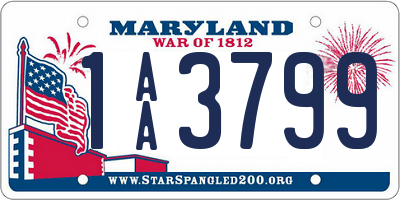 MD license plate 1AA3799