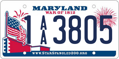 MD license plate 1AA3805