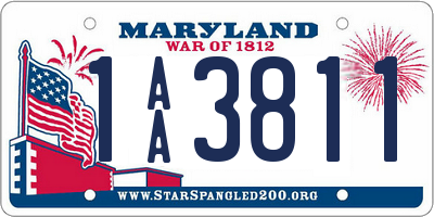 MD license plate 1AA3811