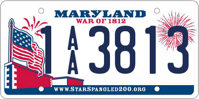 MD license plate 1AA3813