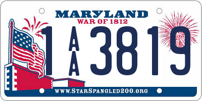 MD license plate 1AA3819