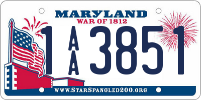 MD license plate 1AA3851