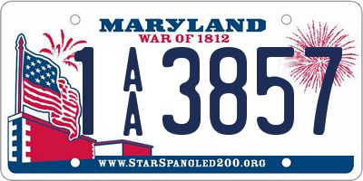 MD license plate 1AA3857