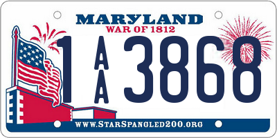 MD license plate 1AA3868