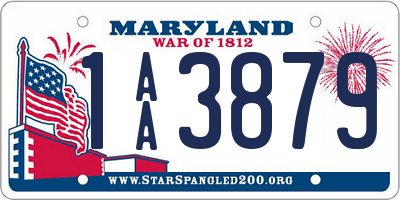 MD license plate 1AA3879