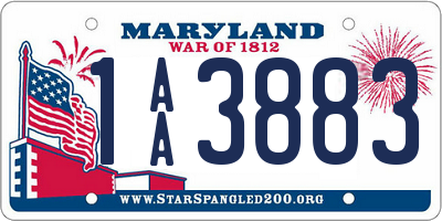 MD license plate 1AA3883