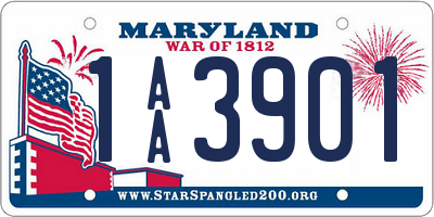 MD license plate 1AA3901