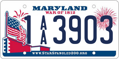 MD license plate 1AA3903