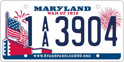 MD license plate 1AA3904